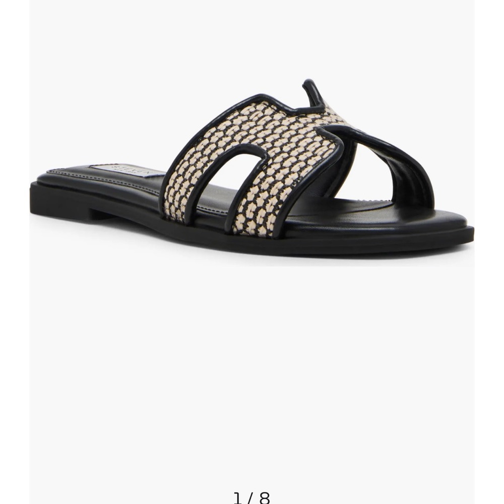 Steve Madden, New York Harlien Stylish Black and Tan Women's Sandals